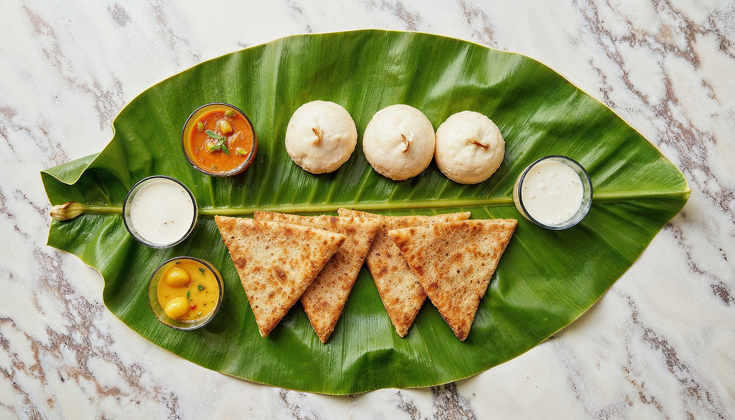 delicious-south-indian-breakfast-platter-served-banana-leaf